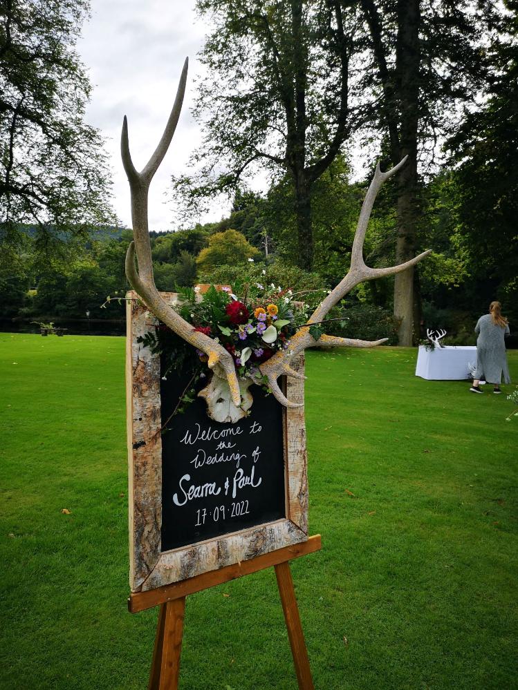 Antler Welcome sign