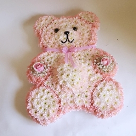 Bespoke teddy bear funeral tribute