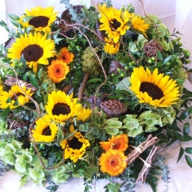 Sunflower funeral wreath