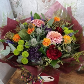 Scottish themed handtied bouquet